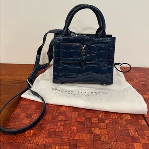 Brandon Blackwood Kuei bag (small) Blue faux croc print